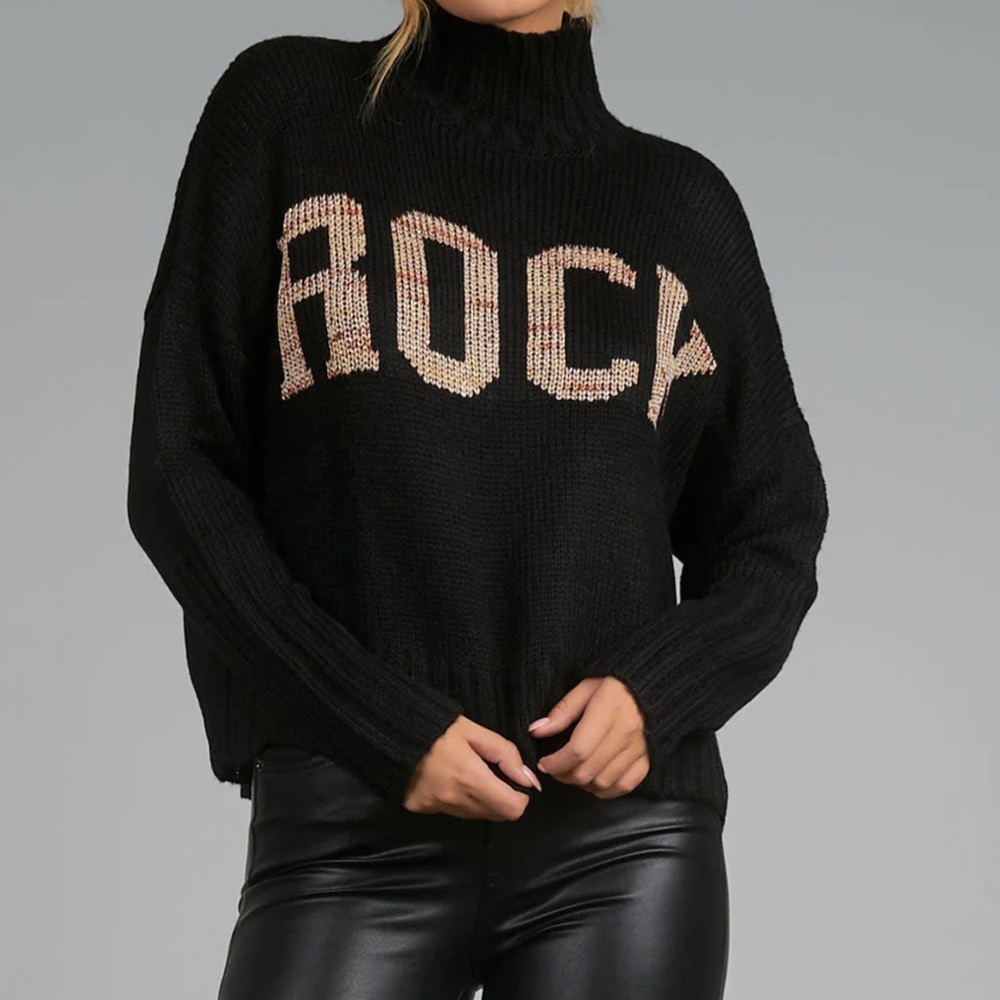 Elan mock turtleneck rock sweater